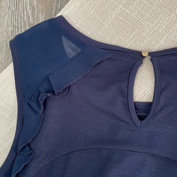 Dynamite Women’s Top with ruffle accents, Navy blue, Size XS - Picture 6 of 8